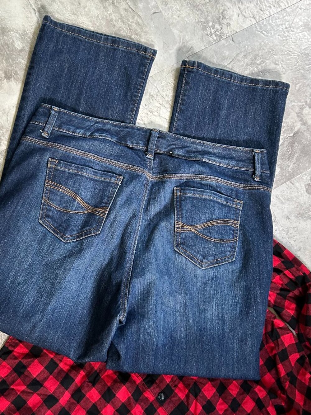size 14 womens pants jeans blue denim stretch relativity jean fourteen
